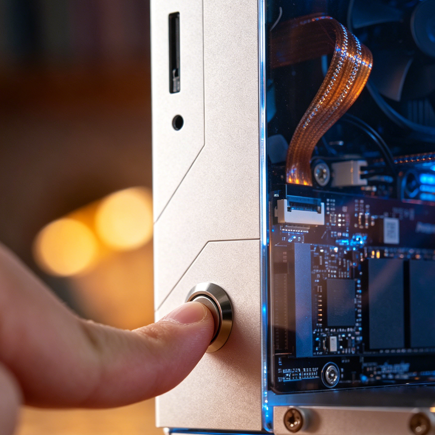 Compact Mini PC Case – Aluminum, Dual RGB Fans, Dust Filter, for Small Builds