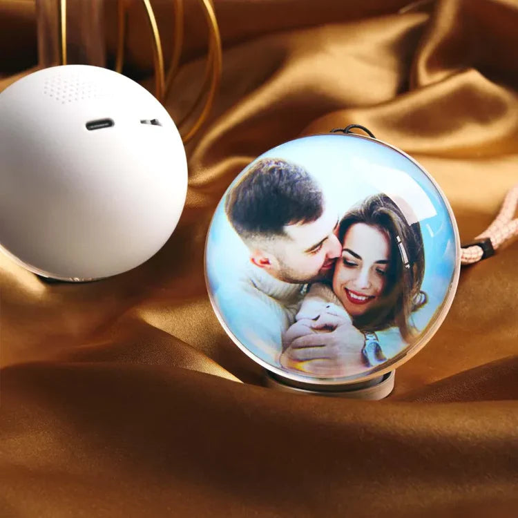 Glass Video Ball – Playable Video & Photo Gift Sphere, USB Rechargeable