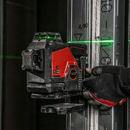 Green 360° 3‑Plane Laser Level – 15+ Hour Battery, 250ft Range, Includes Tripod & Detector