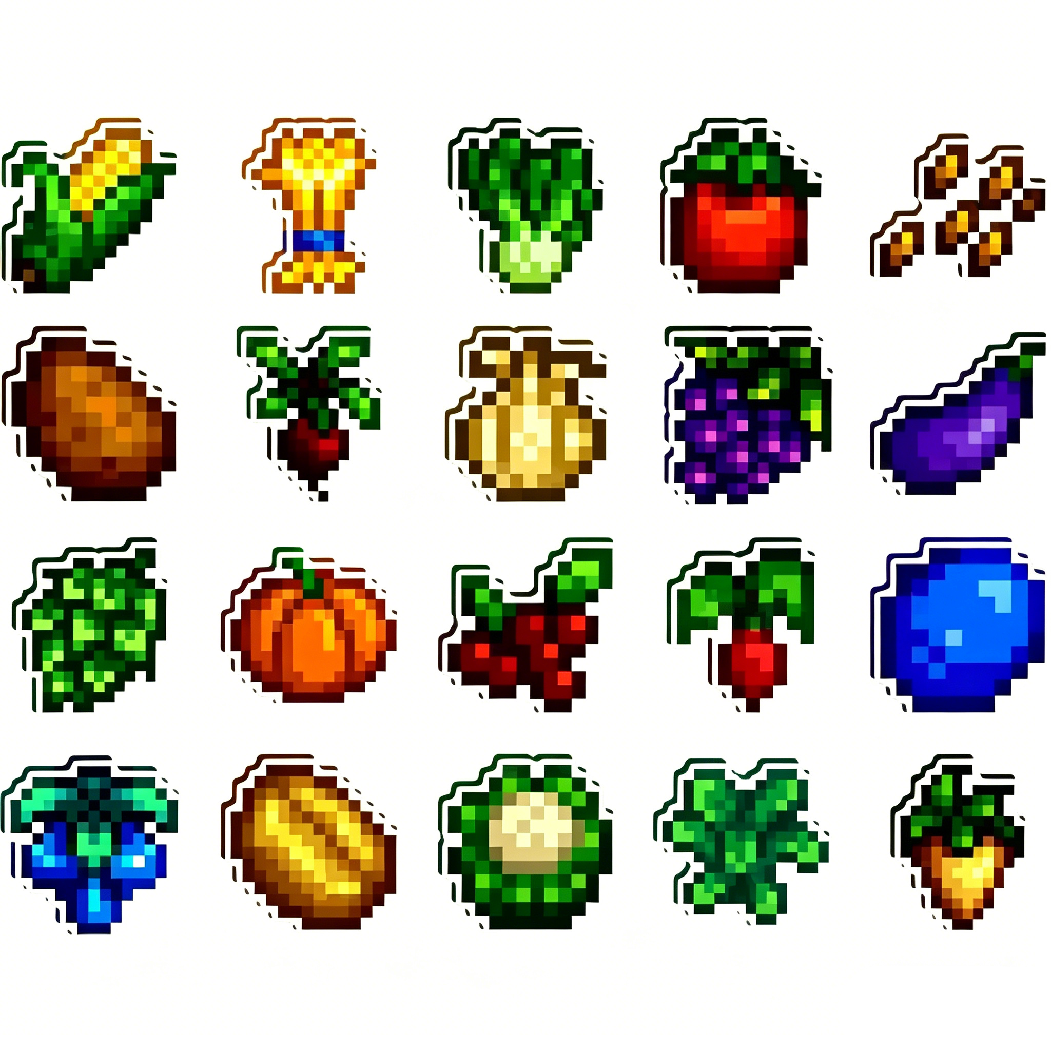 Stardew Valley Mini Acrylic Fridge Magnets – Pixel Art Crop & Fruit Magnets
