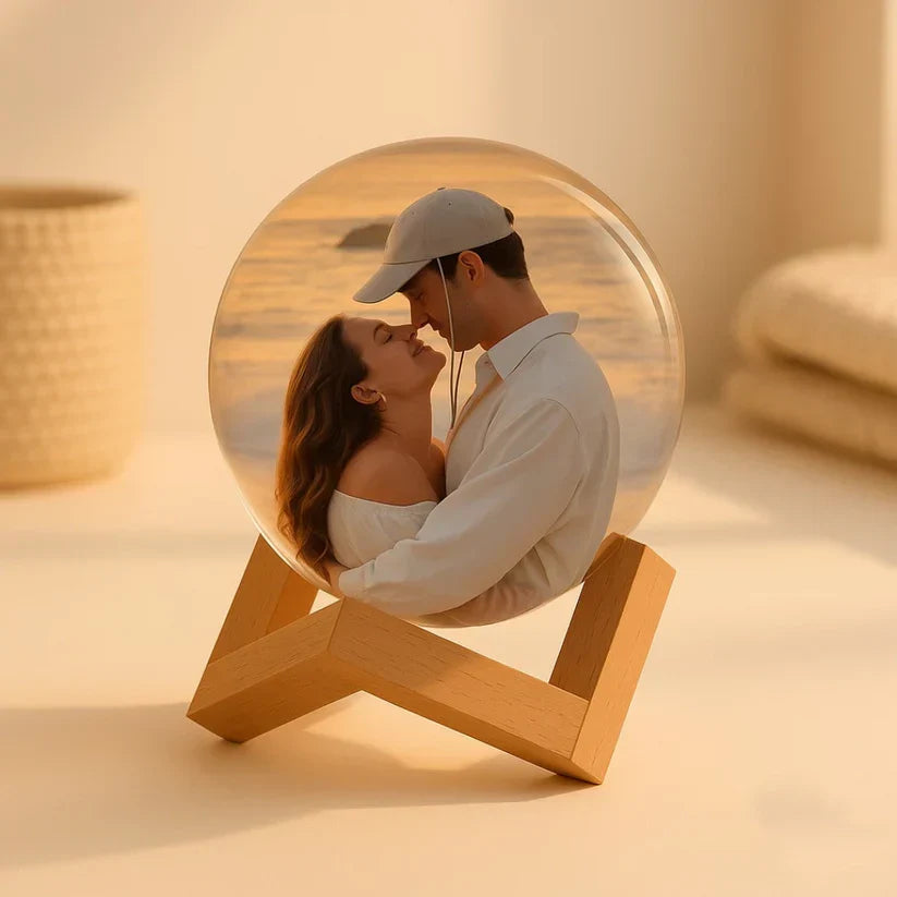 Glass Video Ball – Playable Video & Photo Gift Sphere, USB Rechargeable