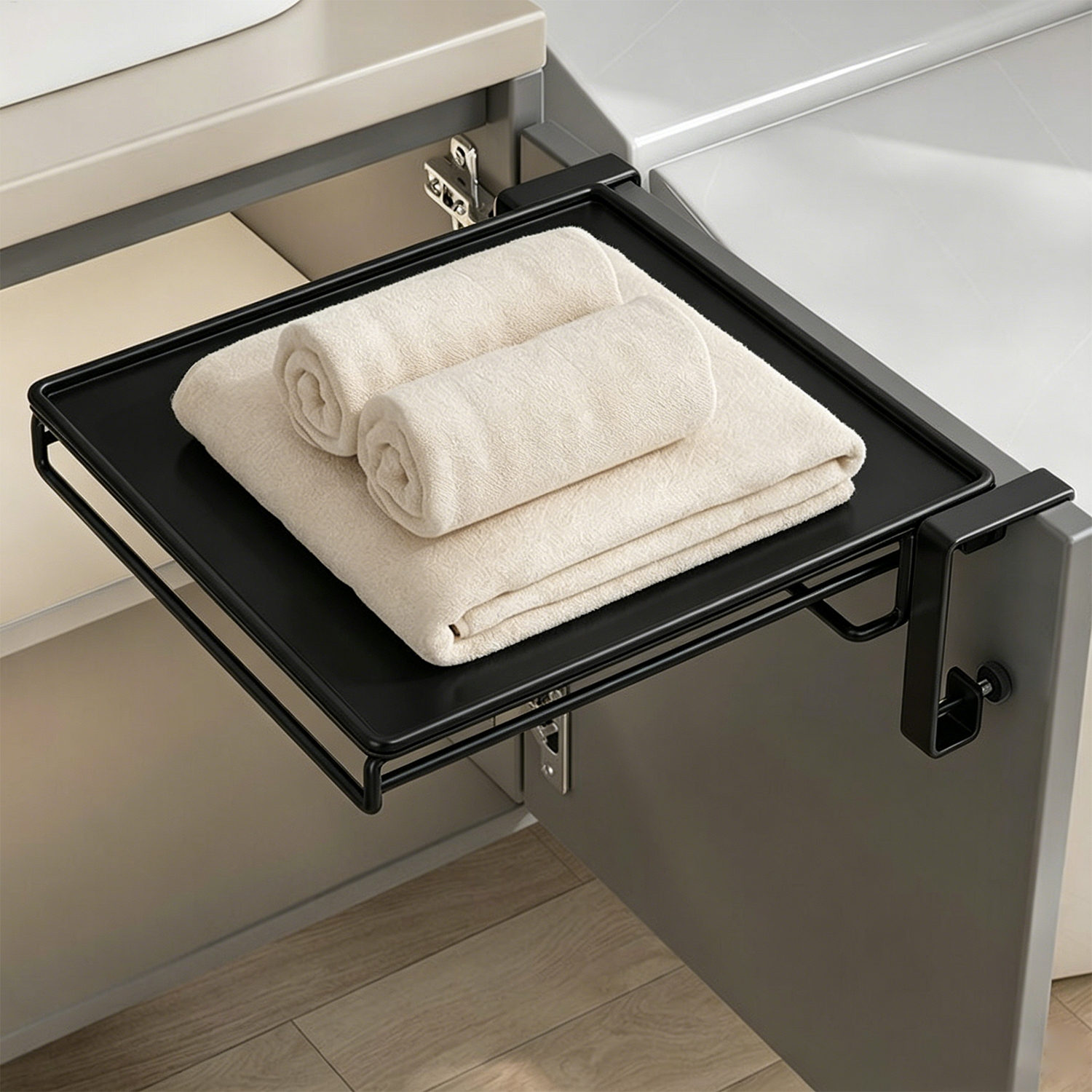 Wall‑Mounted Foldable Shelf – Space‑Saving, 8kg Capacity, for Kitchen & Office