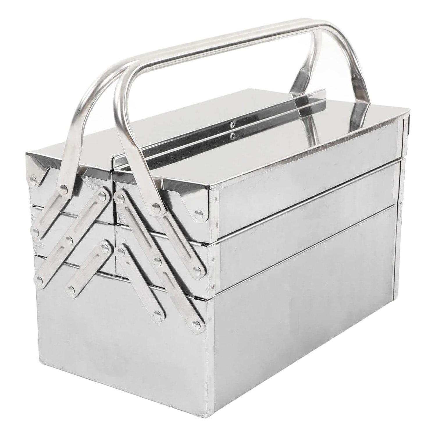 Stainless Steel Folding Tool Storage – Multi‑Layer, Heavy‑Duty, for Garage & Workshop