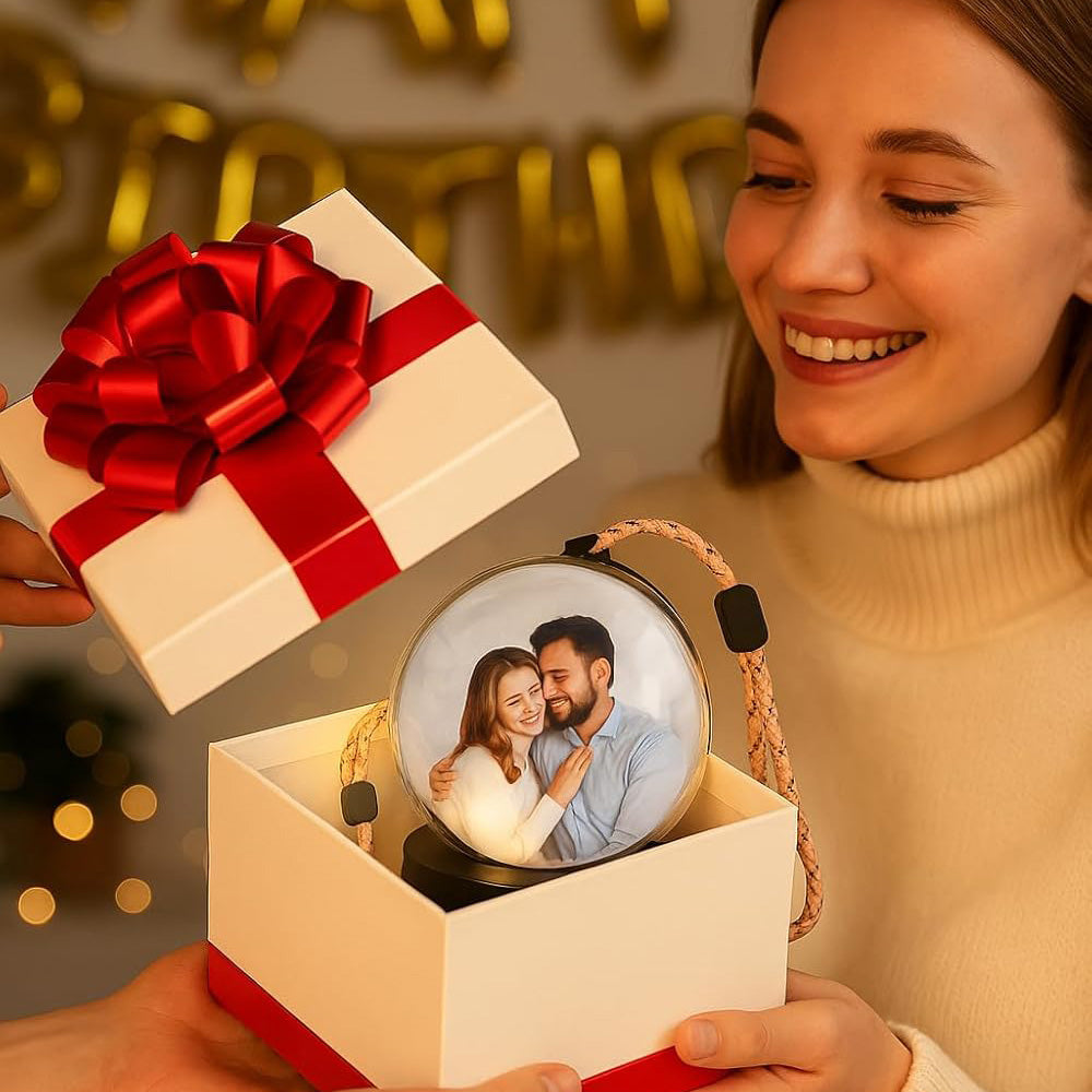 Glass Video Ball – Playable Video & Photo Gift Sphere, USB Rechargeable