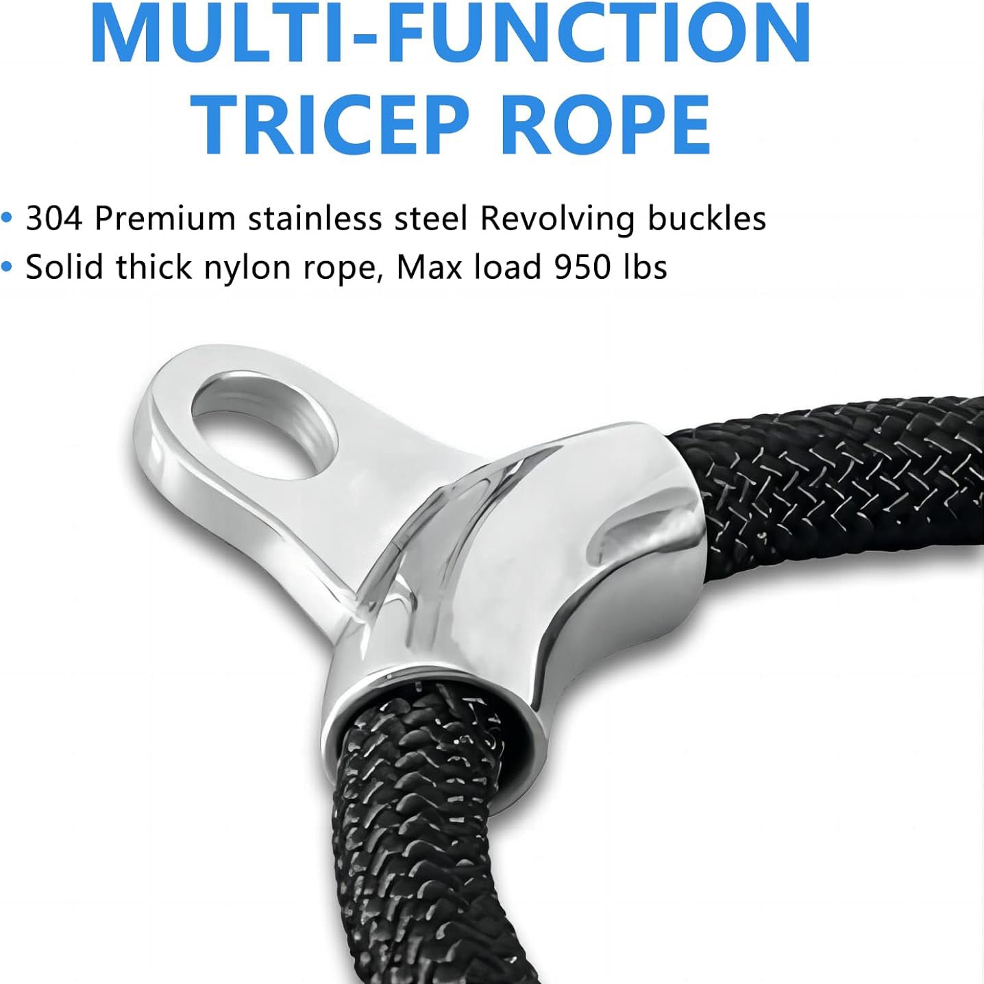 Ergonomic Triceps Rope Attachment for Cable Machines