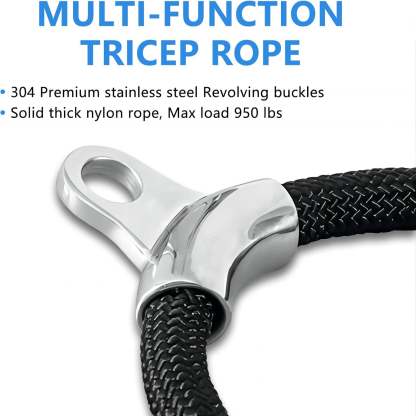 Ergonomic Triceps Rope Attachment for Cable Machines