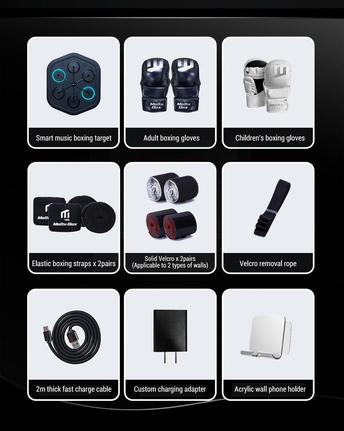 Smart Music Boxing Machine – Rhythm‑Synchronized Lights, App Control, Adjustable Height, for Home Workouts