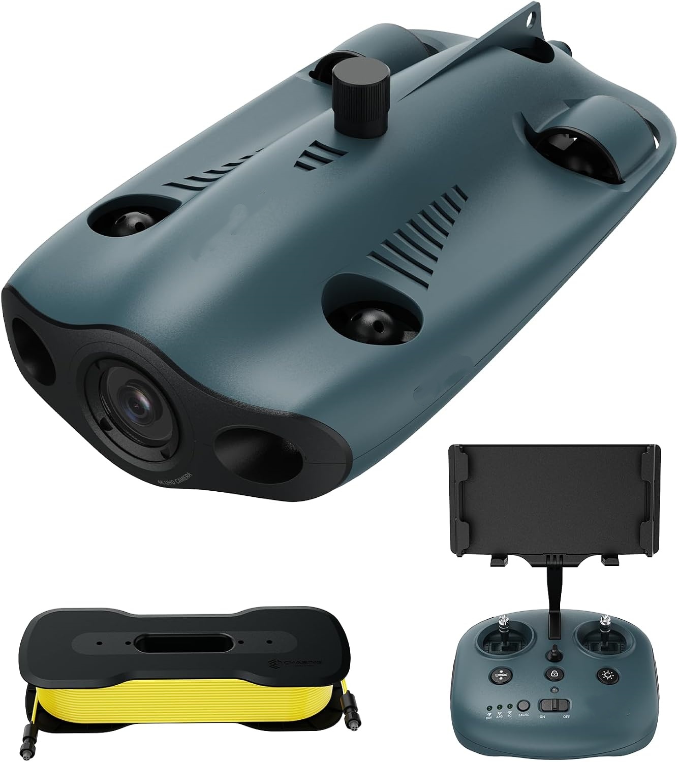 Underwater Drone – 4K+EIS Camera, 330ft Depth, 4‑Hour Runtime, Wired Remote, 5 Thrusters