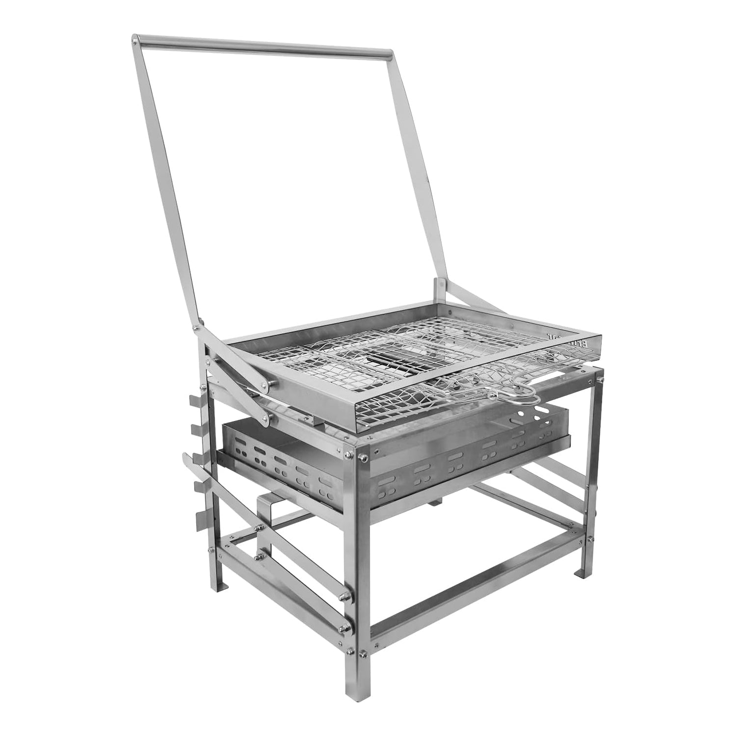 Portable Multi-Function Charcoal Grill – 180° Rotating Rack, 4‑Level Temperature Control, for Camping & Backyard