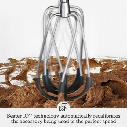 Hand Mixer with Beater IQ – Auto‑Adjusts Speed, Quiet Scraper Beaters, 9 Speeds + Boost