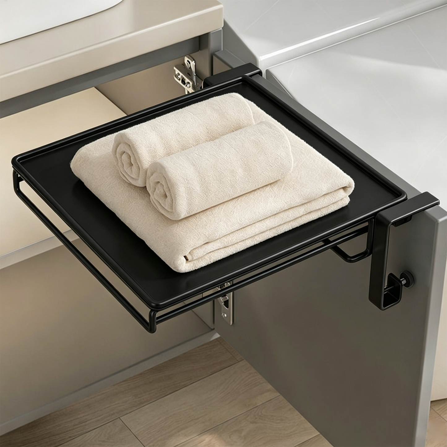 Wall‑Mounted Foldable Shelf – Space‑Saving, 8kg Capacity, for Kitchen & Office