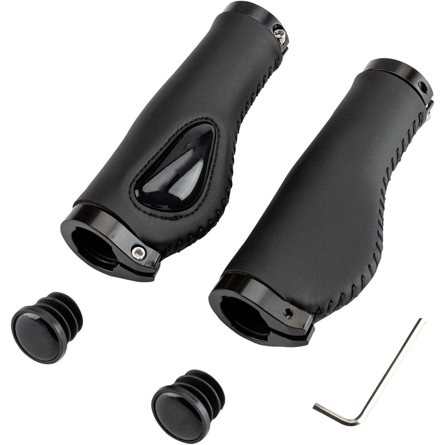 Ergonomic Dual‑Lock Bike Grips – Wing Support, Liquid Silicone, 22.2mm Handlebar Fit