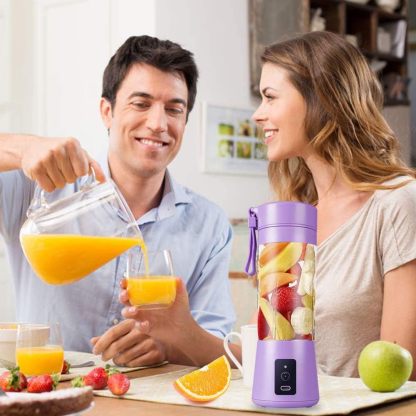 Portable Blender – 350ml, USB Rechargeable, 6 Blades, LED Display, for Smoothies & Protein Shakes