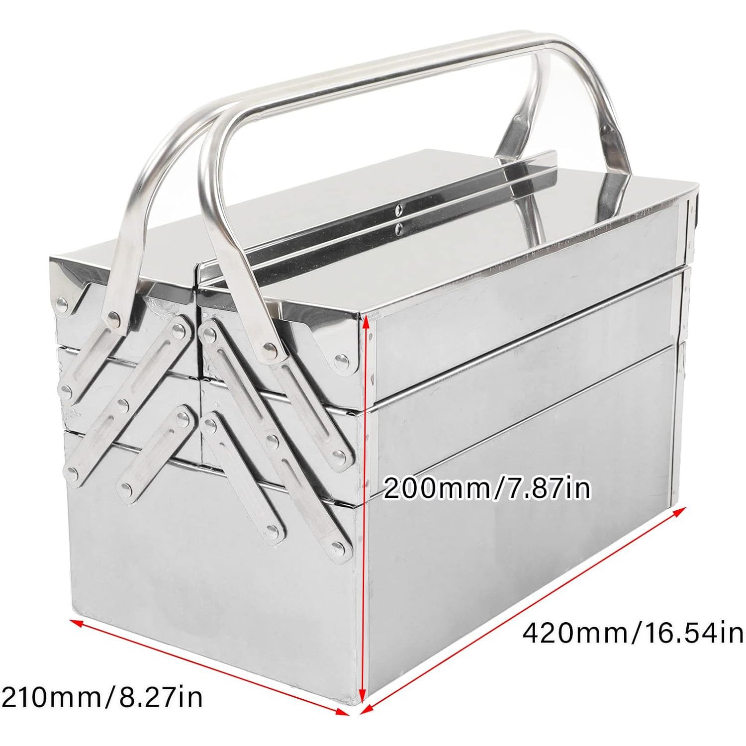 Stainless Steel Folding Tool Storage – Multi‑Layer, Heavy‑Duty, for Garage & Workshop