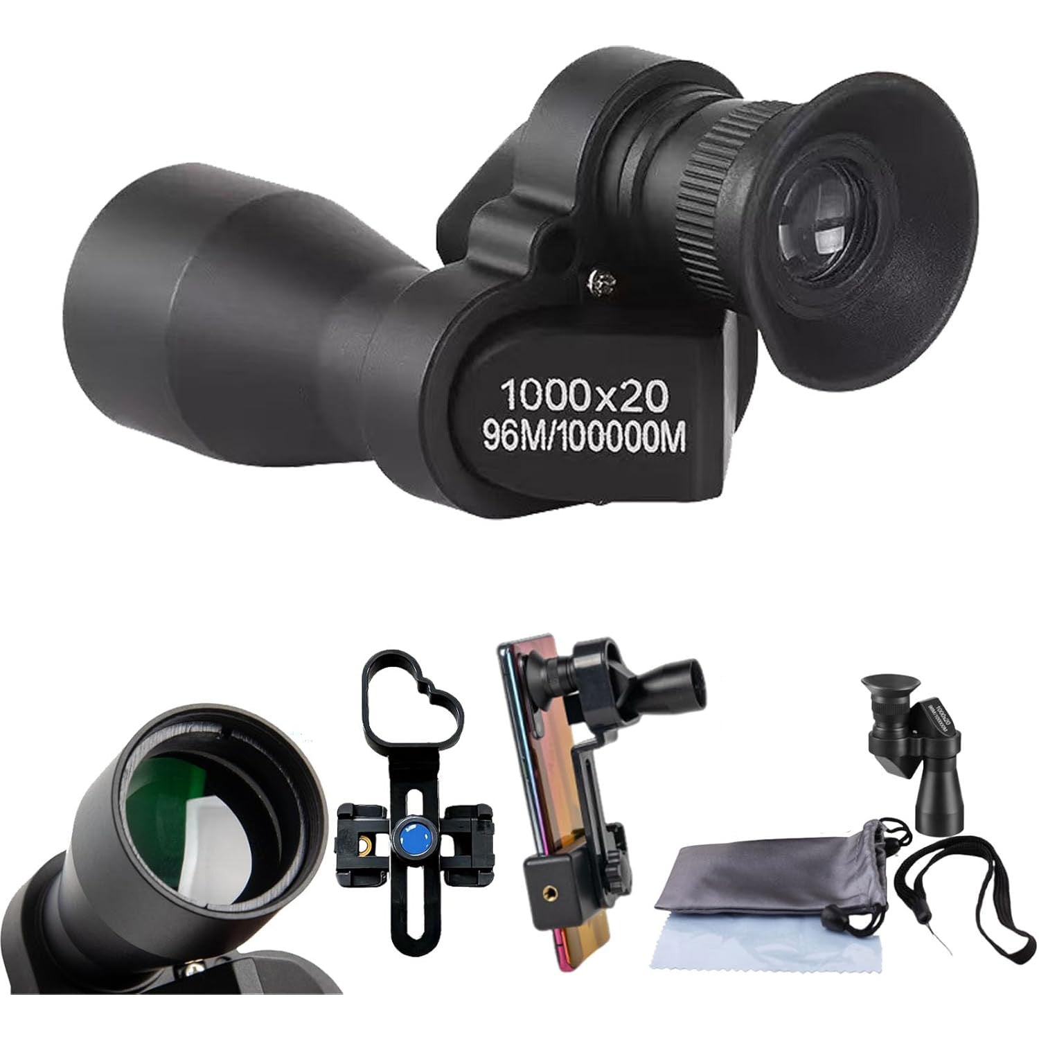 Mini Pocket Binoculars 1000x20 – Compact & Portable with Smartphone Clip, Ideal for Outdoor Adventures