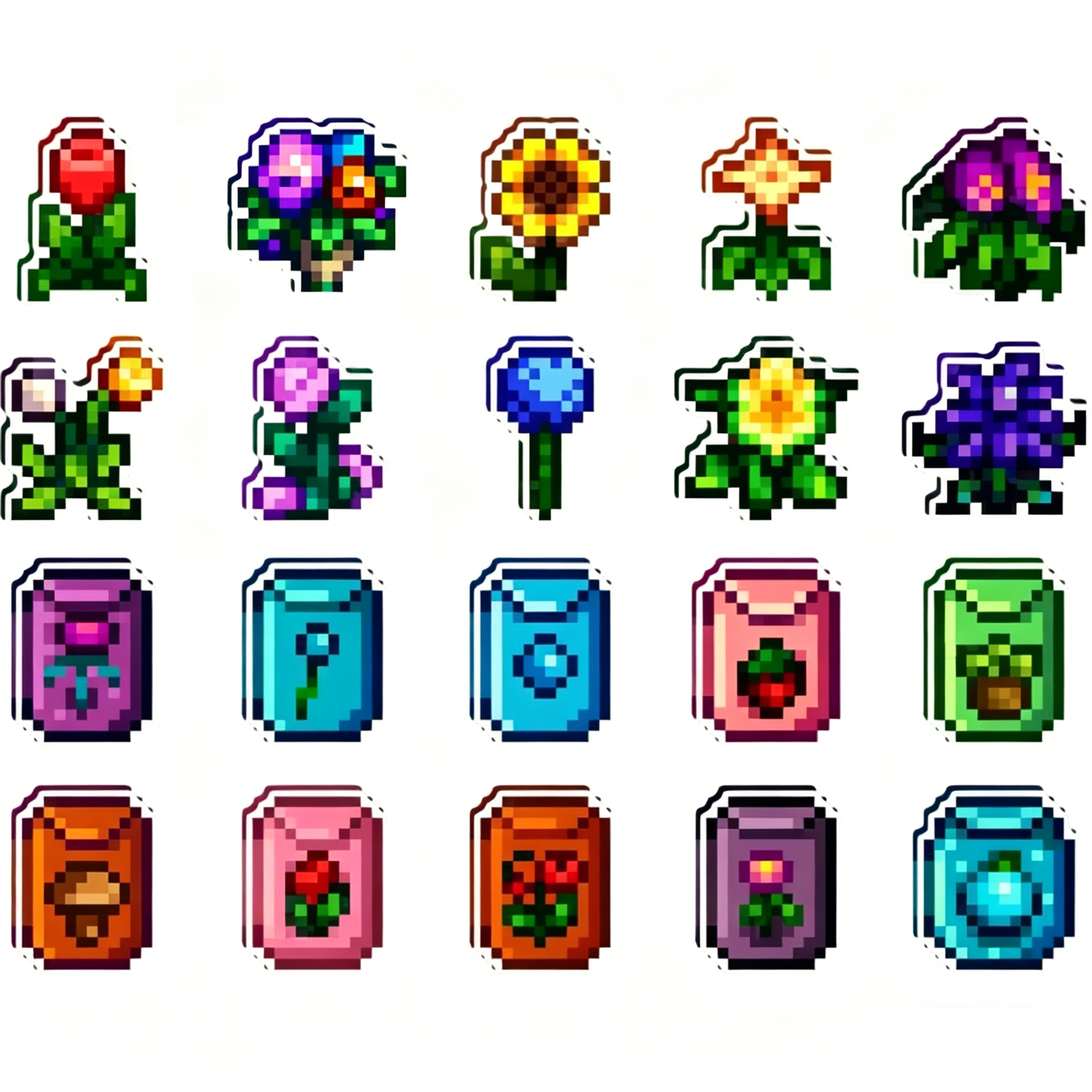 Stardew Valley Mini Acrylic Fridge Magnets – Pixel Art Crop & Fruit Magnets