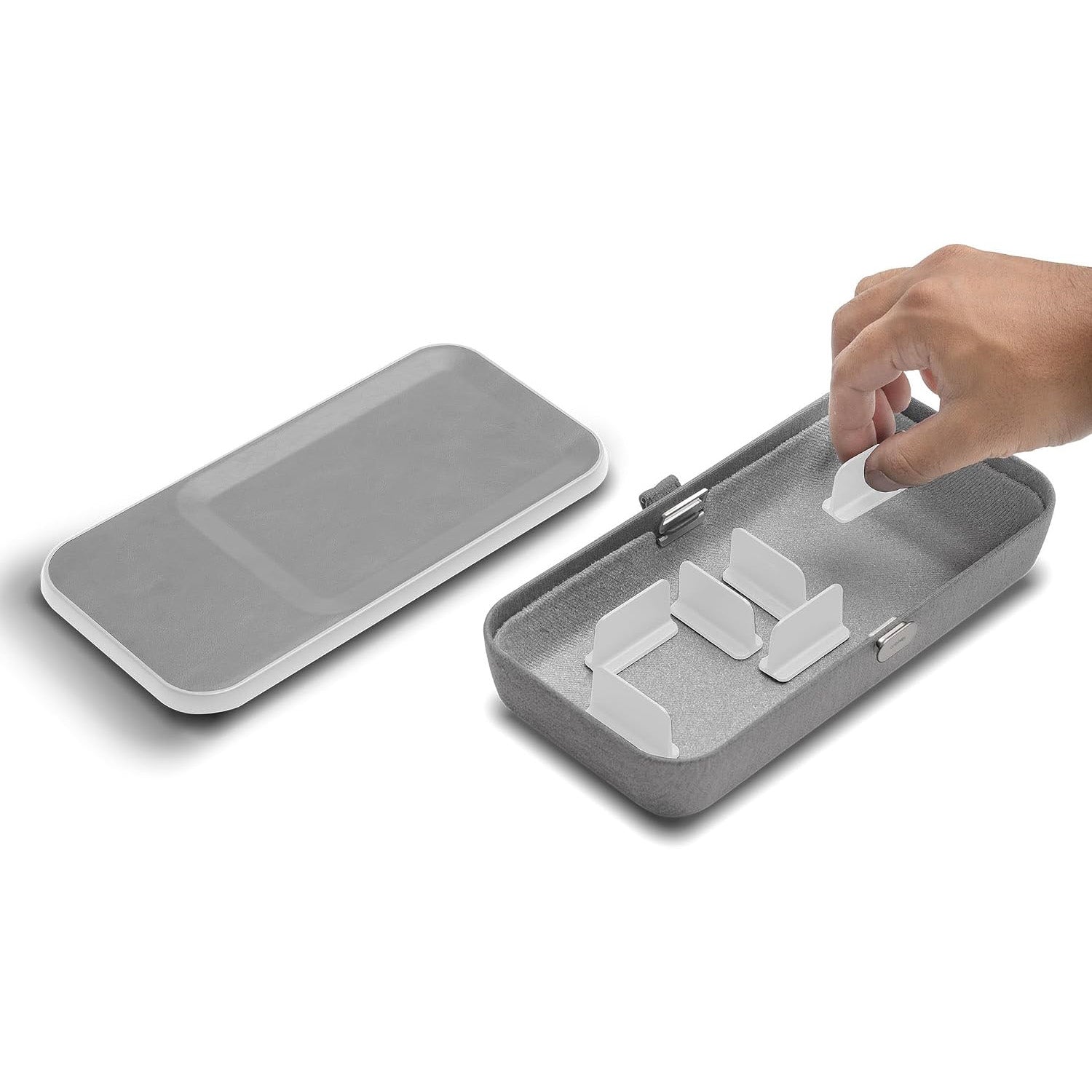 Portable Desktop Organizer with Wireless Charging – Adjustable Dividers, Travel‑Ready