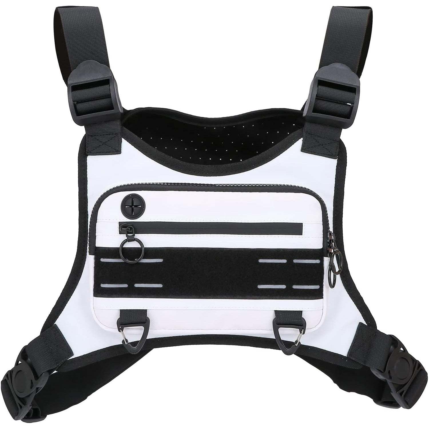 Men's Waterproof Sports Chest Bag with Adjustable Straps, Reflective Design, for Running