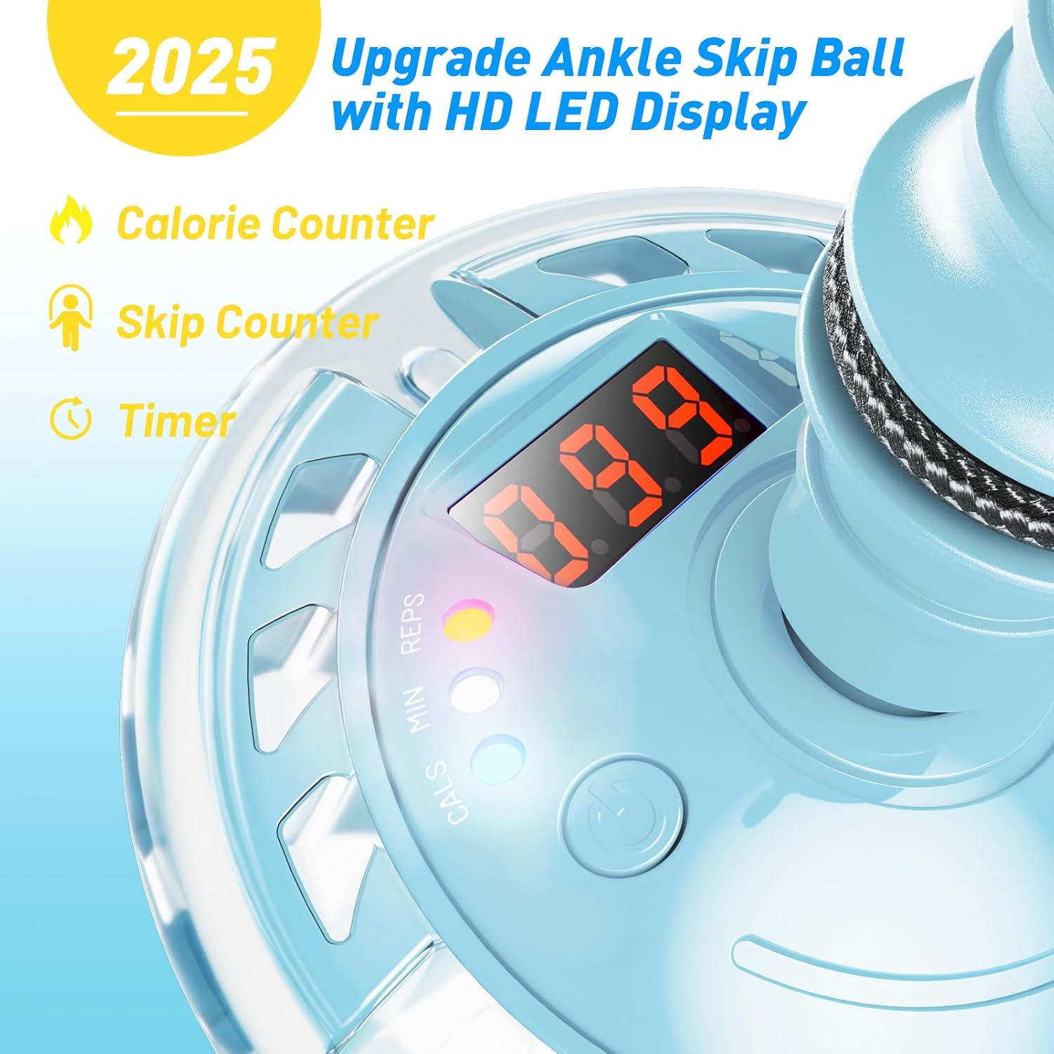 Children's Skip Ball – Ankle Skip Ball Toy with Counter, Timer, and Calorie Calculator