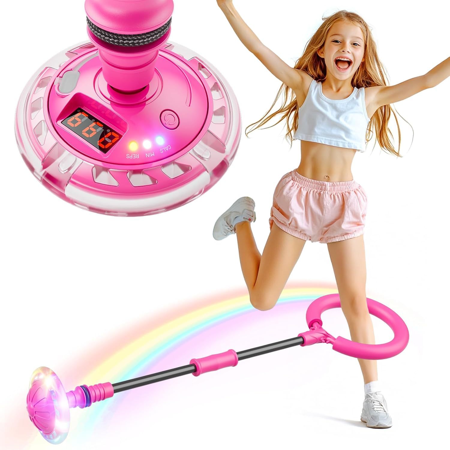 Children's Skip Ball – Ankle Skip Ball Toy with Counter, Timer, and Calorie Calculator