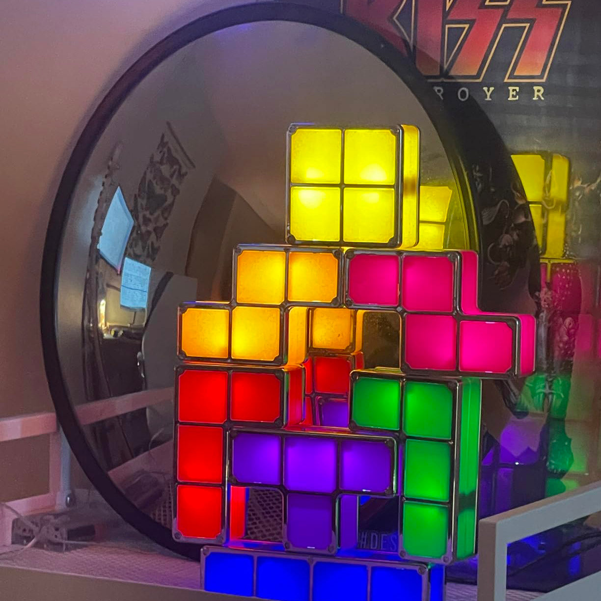DIY Stackable Tetris LED Night Light – 7 Glowing Blocks, 7 Colors, Creative Desk Decor