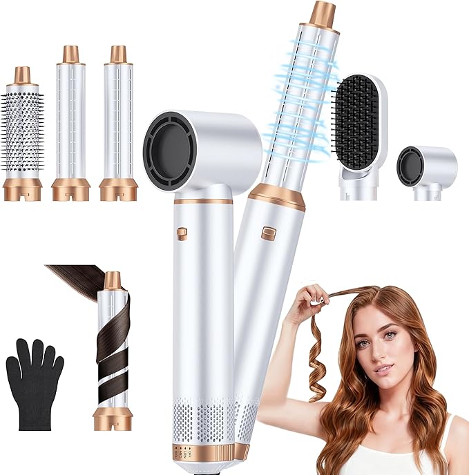 5 in 1 Blow Dryer Brush, Upgrade Hair Dryer Brush Air Curler Air Curling Wrap Styler