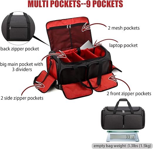 Lifter’s Duffle Bag – 33.6L, 3 Padded Dividers, Water‑Resistant, Carry‑On Approved