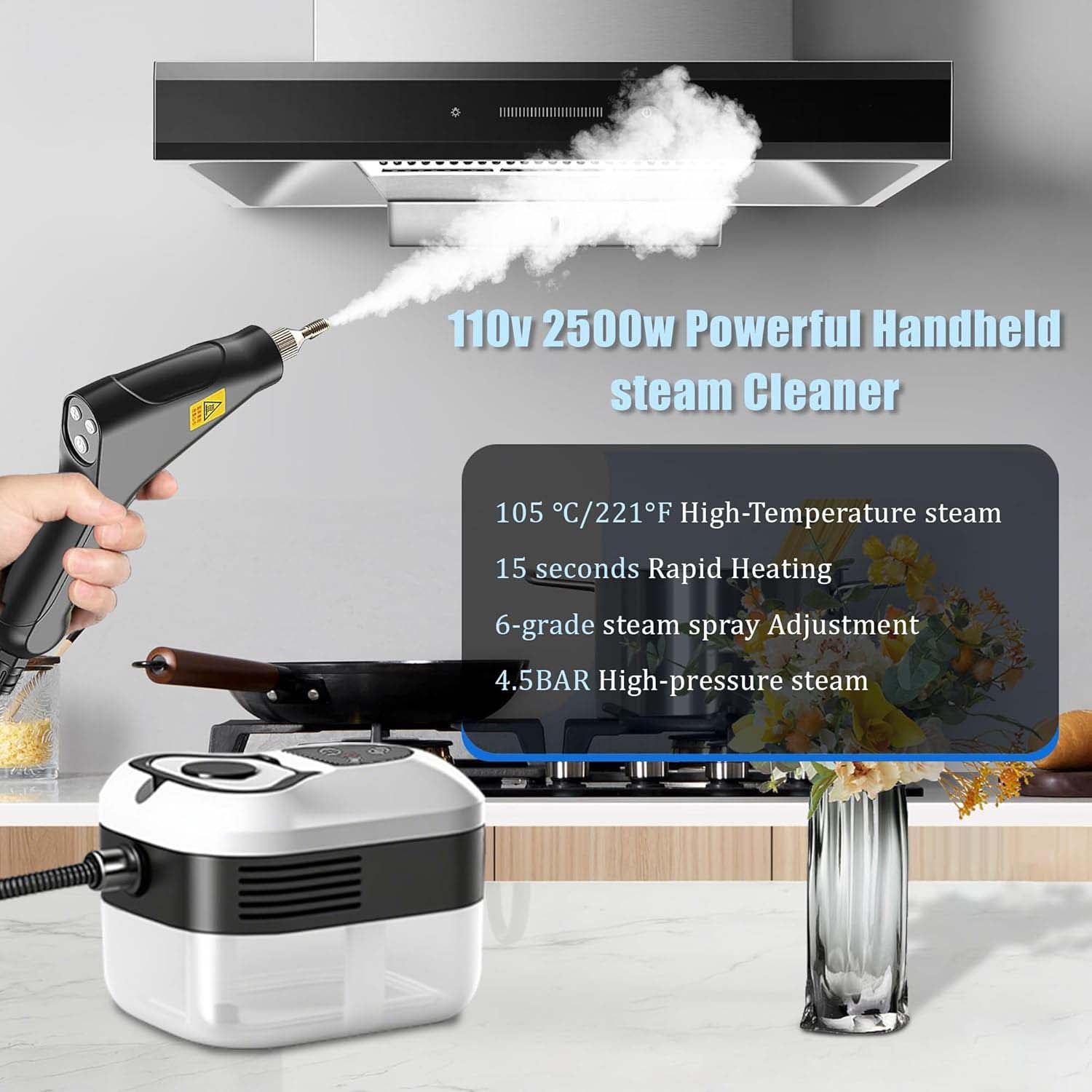 Handheld Steam Cleaner – High‑Temperature, Chemical‑Free, for Home, Kitchen, Bath & Auto