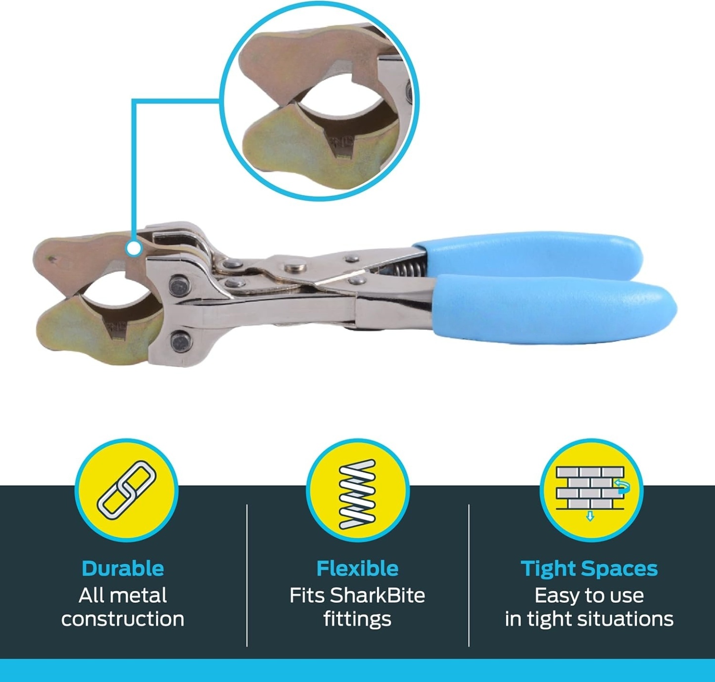 Push‑Fit Disconnect Tool – 3/8″ to 1″ Self‑Adjusting, for PEX, Copper, CPVC, PE‑RT