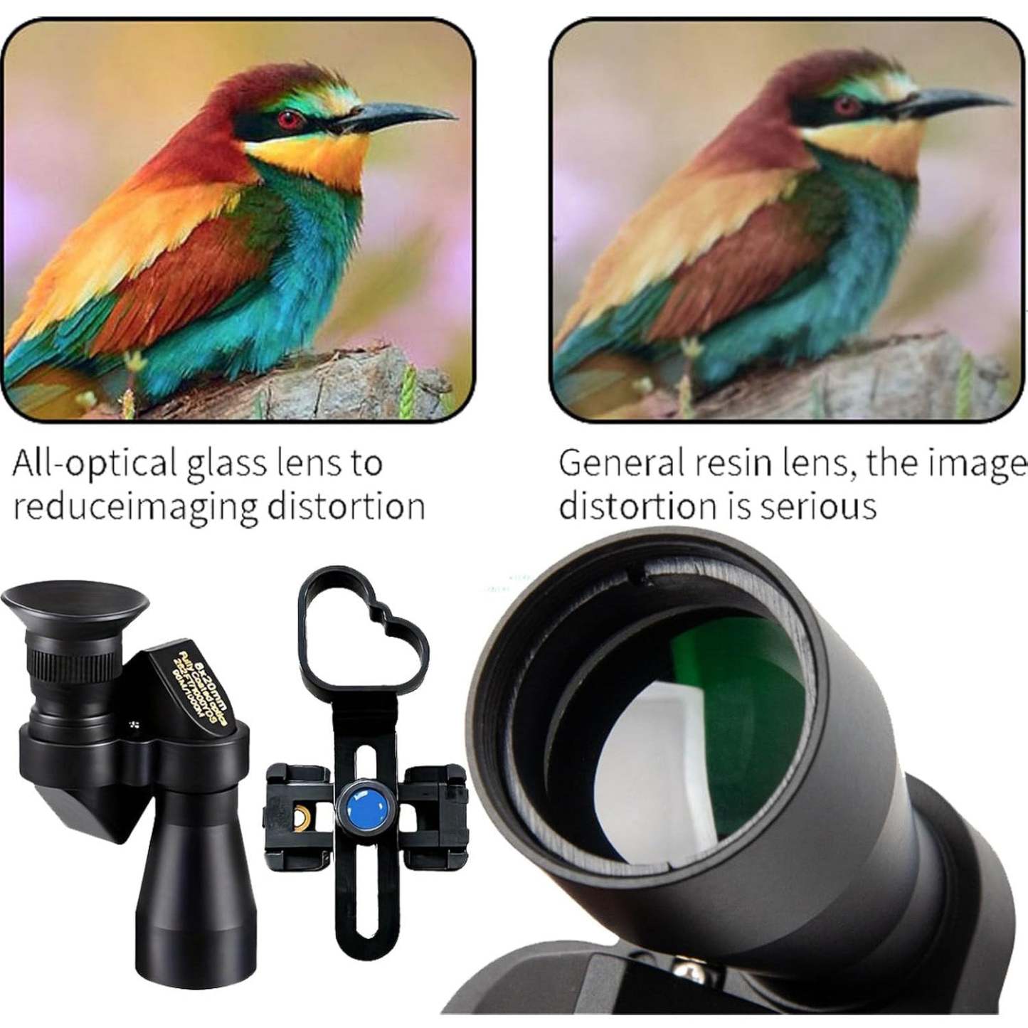 Mini Pocket Binoculars 1000x20 – Compact & Portable with Smartphone Clip, Ideal for Outdoor Adventures