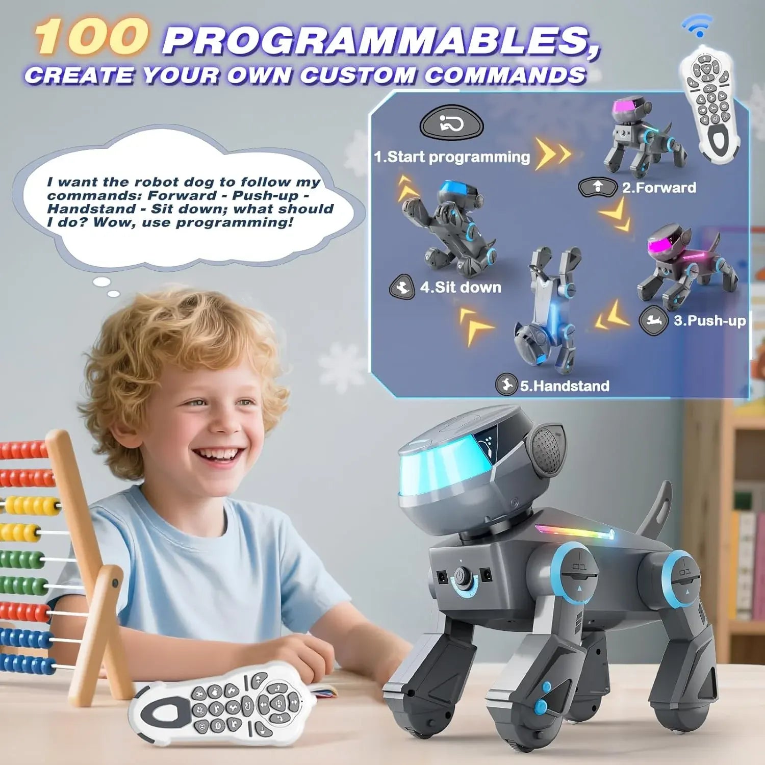 Kids Smart Programmable Robot Dog – Bluetooth Control