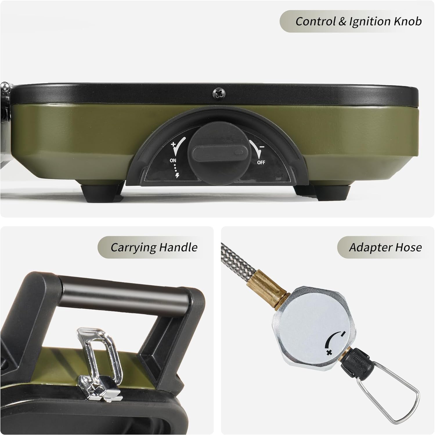 Double Burner Foldable Propane Stove – Dual Independent Burners, Piezo Ignition, Carry Bag Included