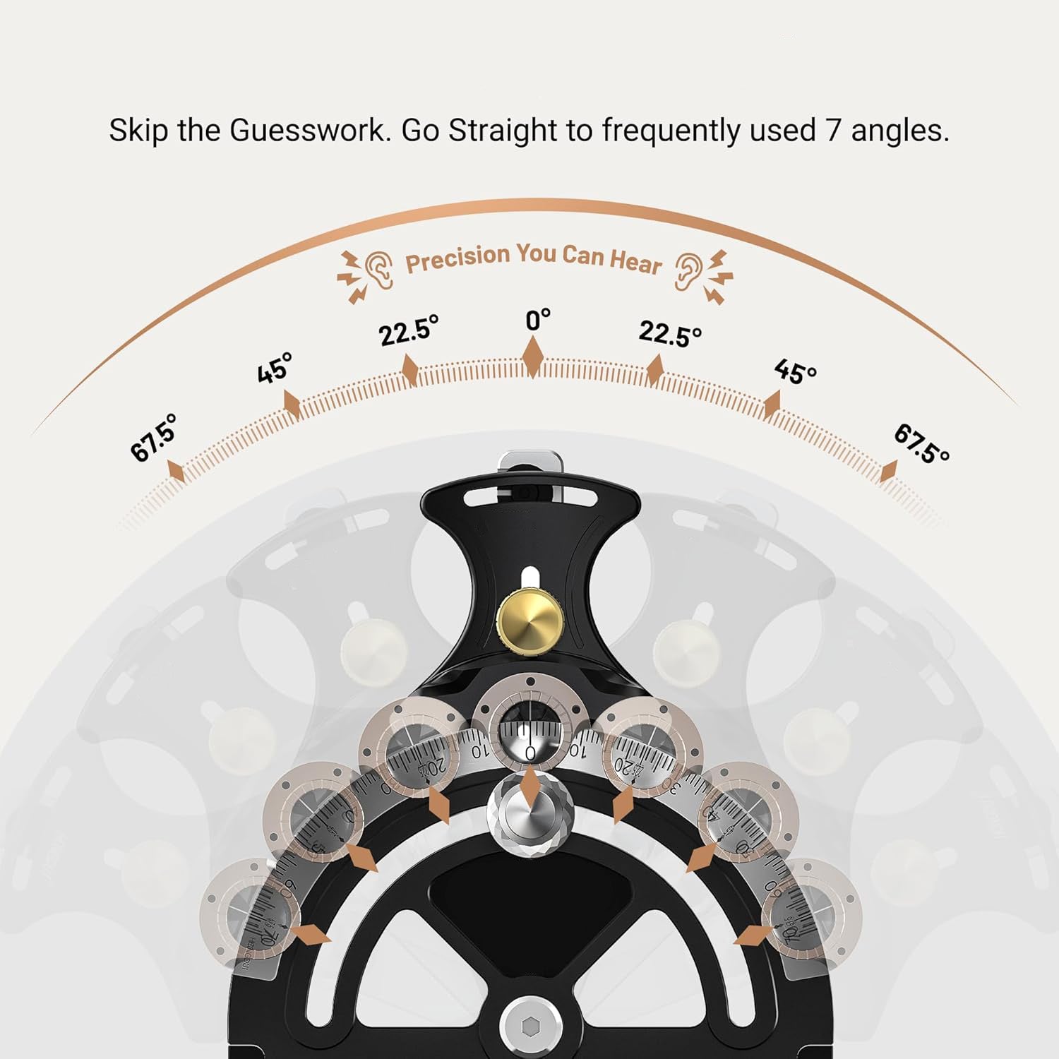 Precision Miter Gauge – –70° to 70° Full‑Range Locking, 4 Preset Stops, 36″ Extendable Fence