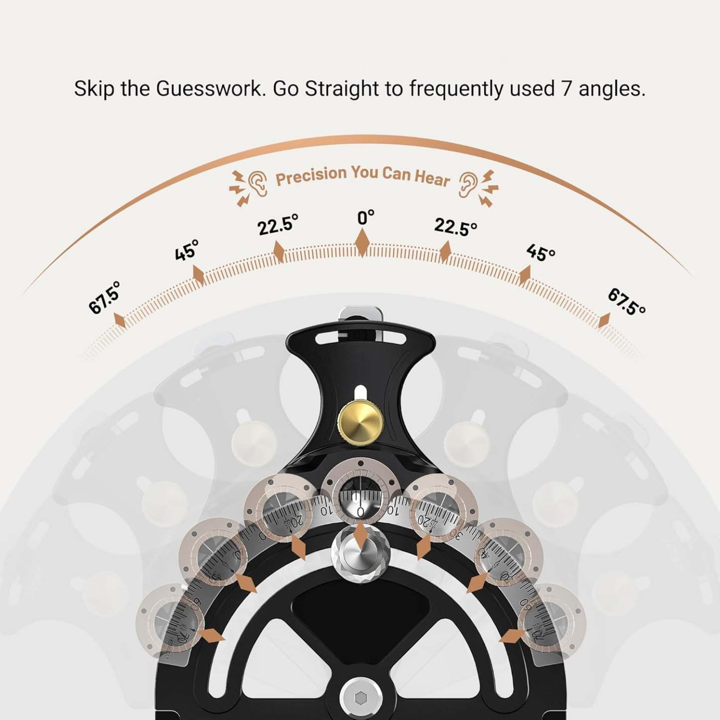 Precision Miter Gauge – –70° to 70° Full‑Range Locking, 4 Preset Stops, 36″ Extendable Fence