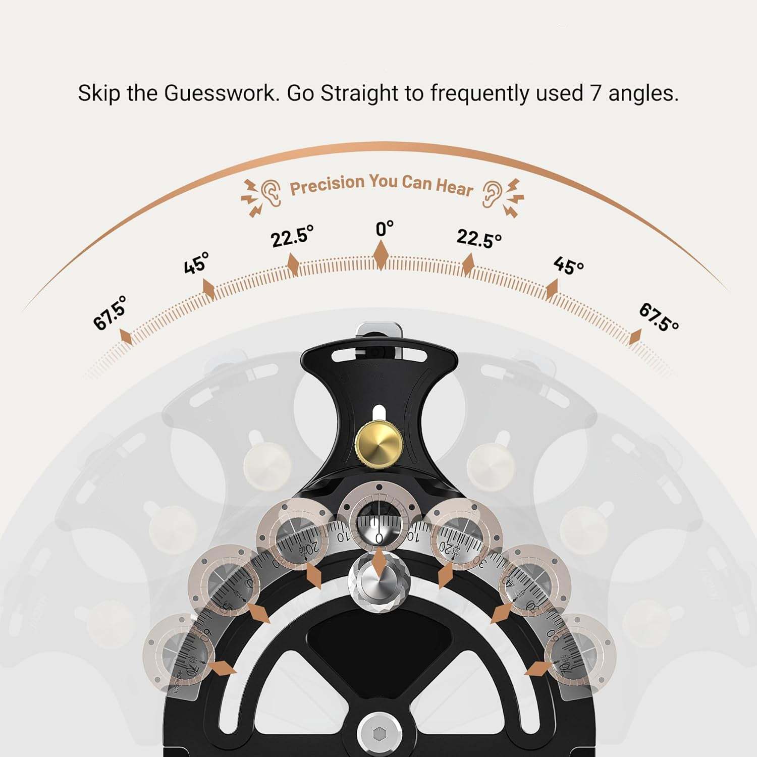 Precision Miter Gauge – –70° to 70° Full‑Range Locking, 4 Preset Stops, 36″ Extendable Fence