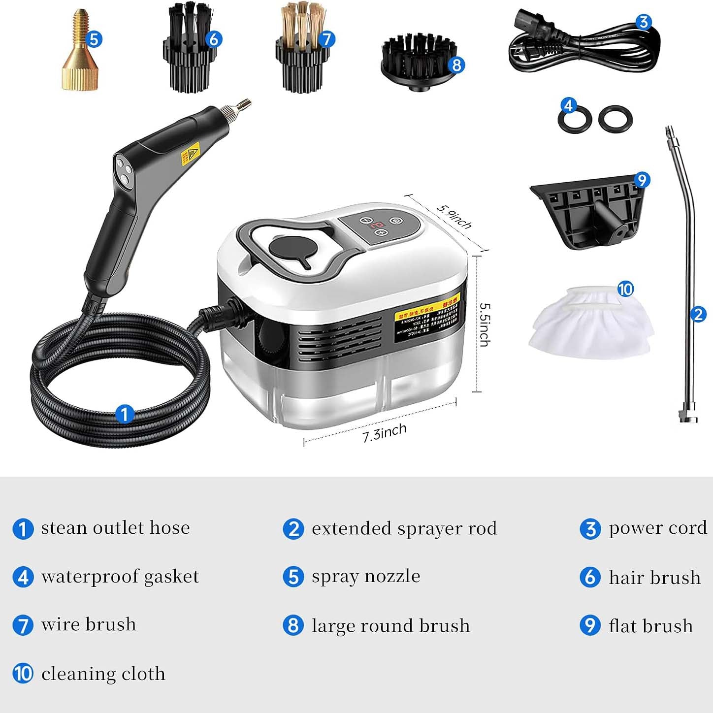 Handheld Steam Cleaner – High‑Temperature, Chemical‑Free, for Home, Kitchen, Bath & Auto