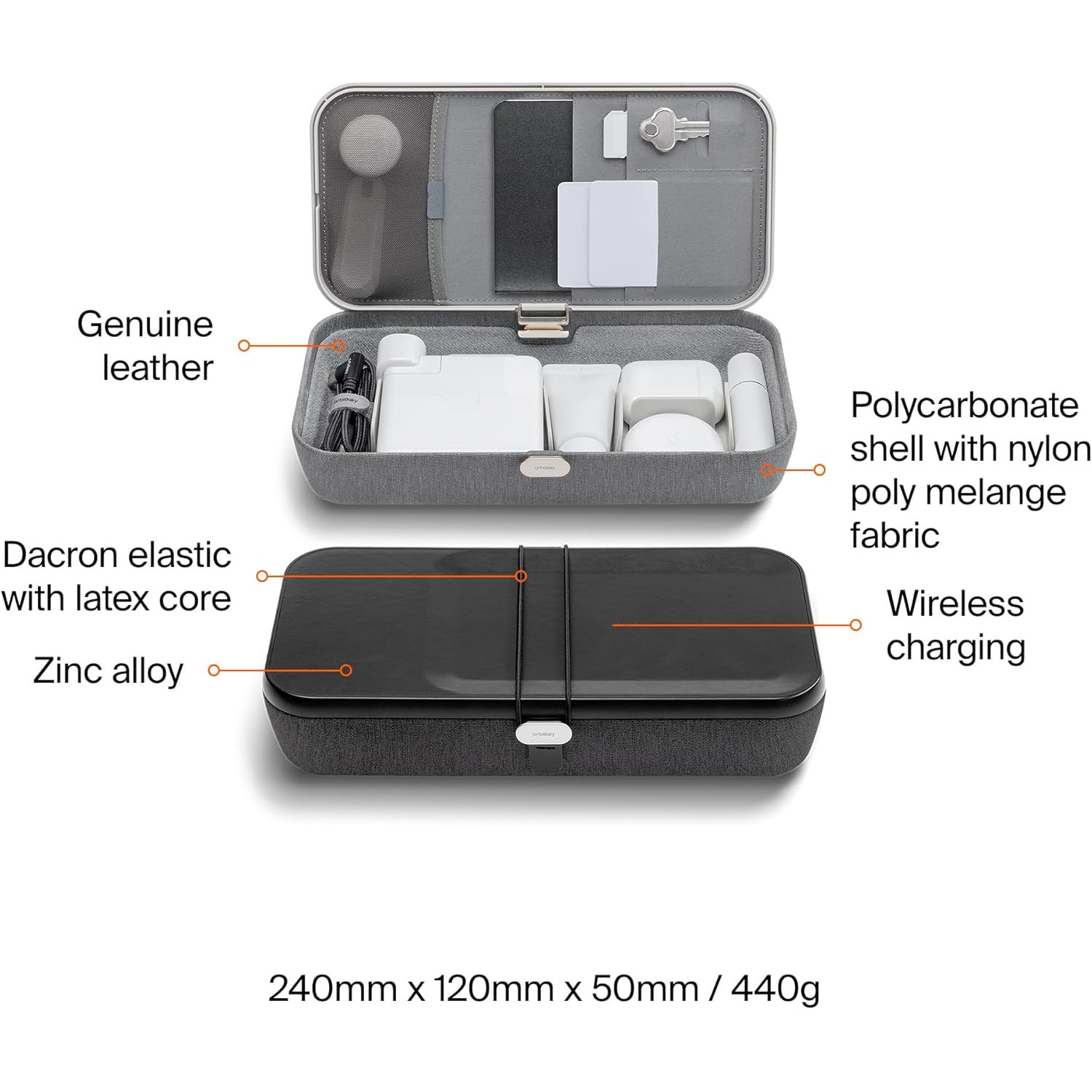 Portable Desktop Organizer with Wireless Charging – Adjustable Dividers, Travel‑Ready