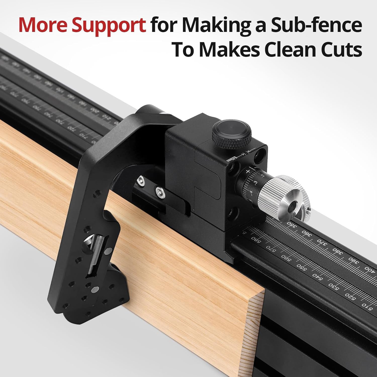 Precision Miter Gauge – –70° to 70° Full‑Range Locking, 4 Preset Stops, 36″ Extendable Fence