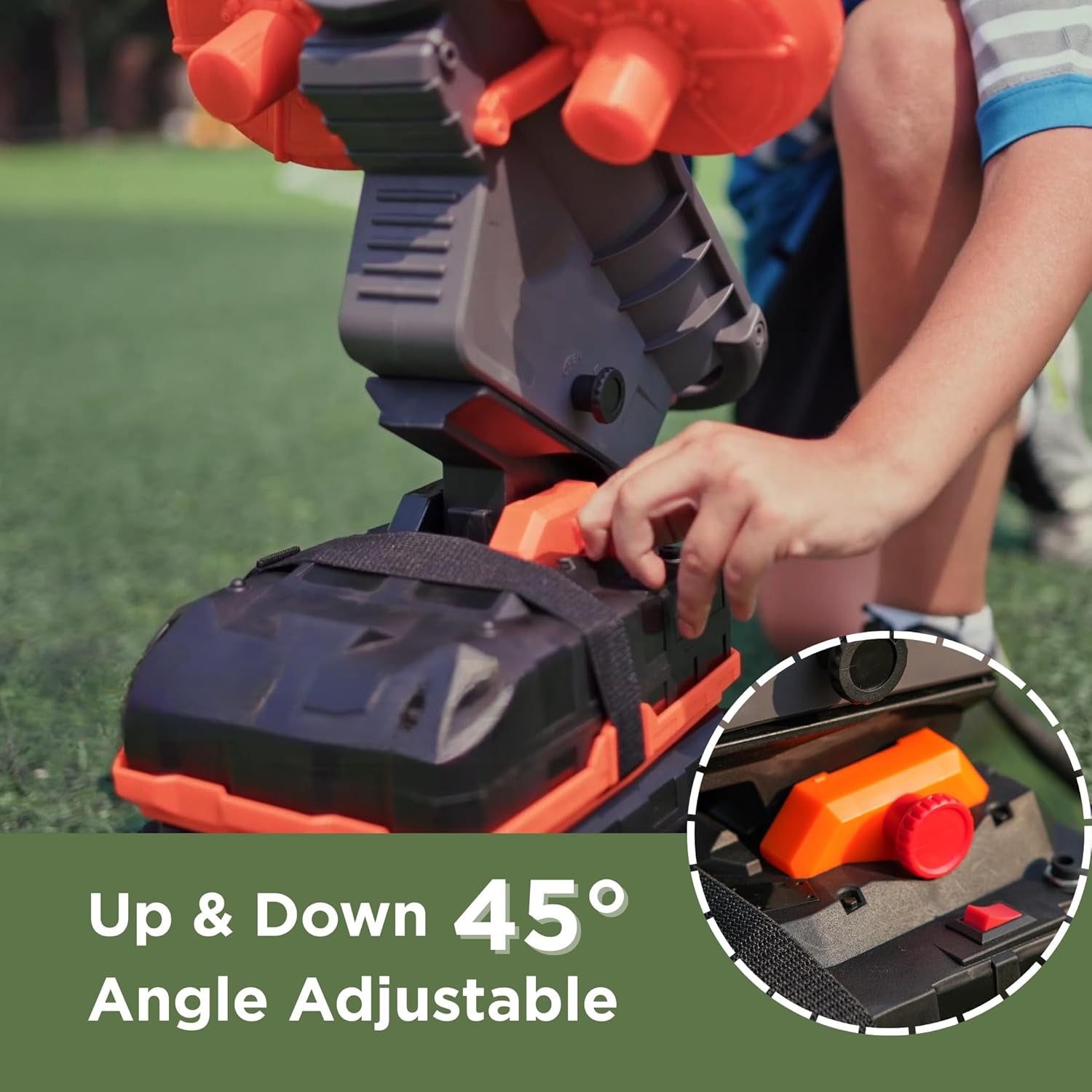Kids & Youth Football Trainer – Auto or Manual Launch, 3 Height Angles, Stable Base