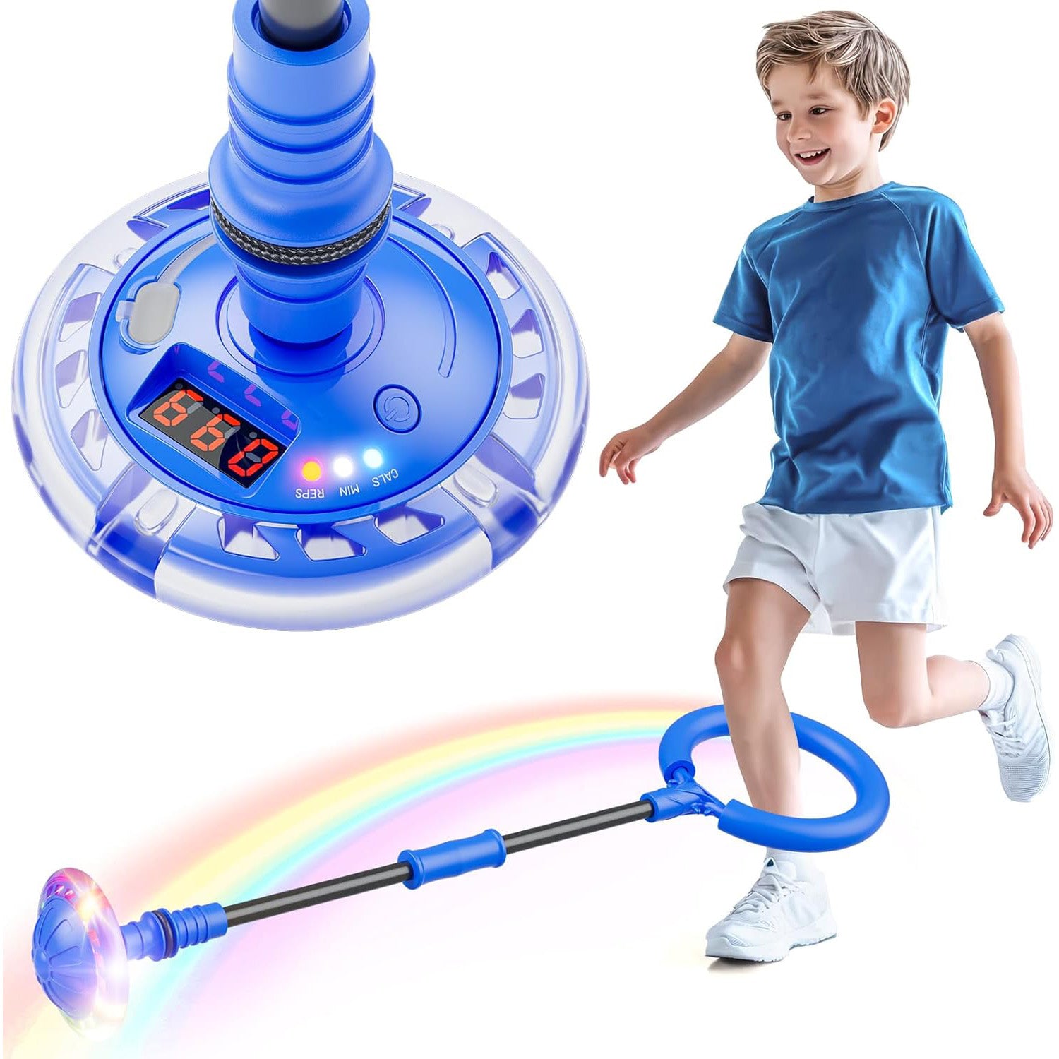 Children's Skip Ball – Ankle Skip Ball Toy with Counter, Timer, and Calorie Calculator