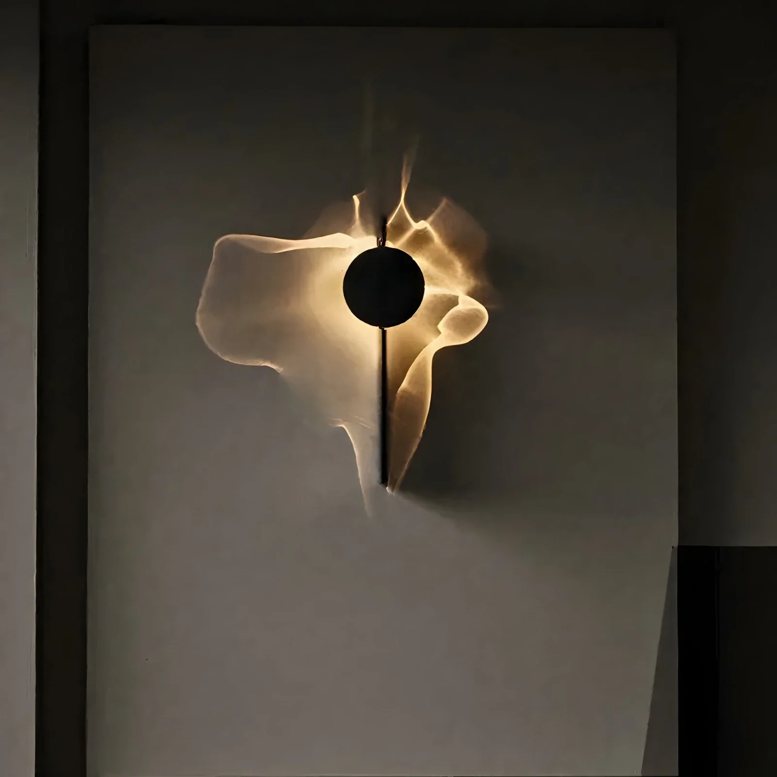 Velwave Wall Sconce – Adjustable Ripple Light, Modern Minimalist, Warm White LED