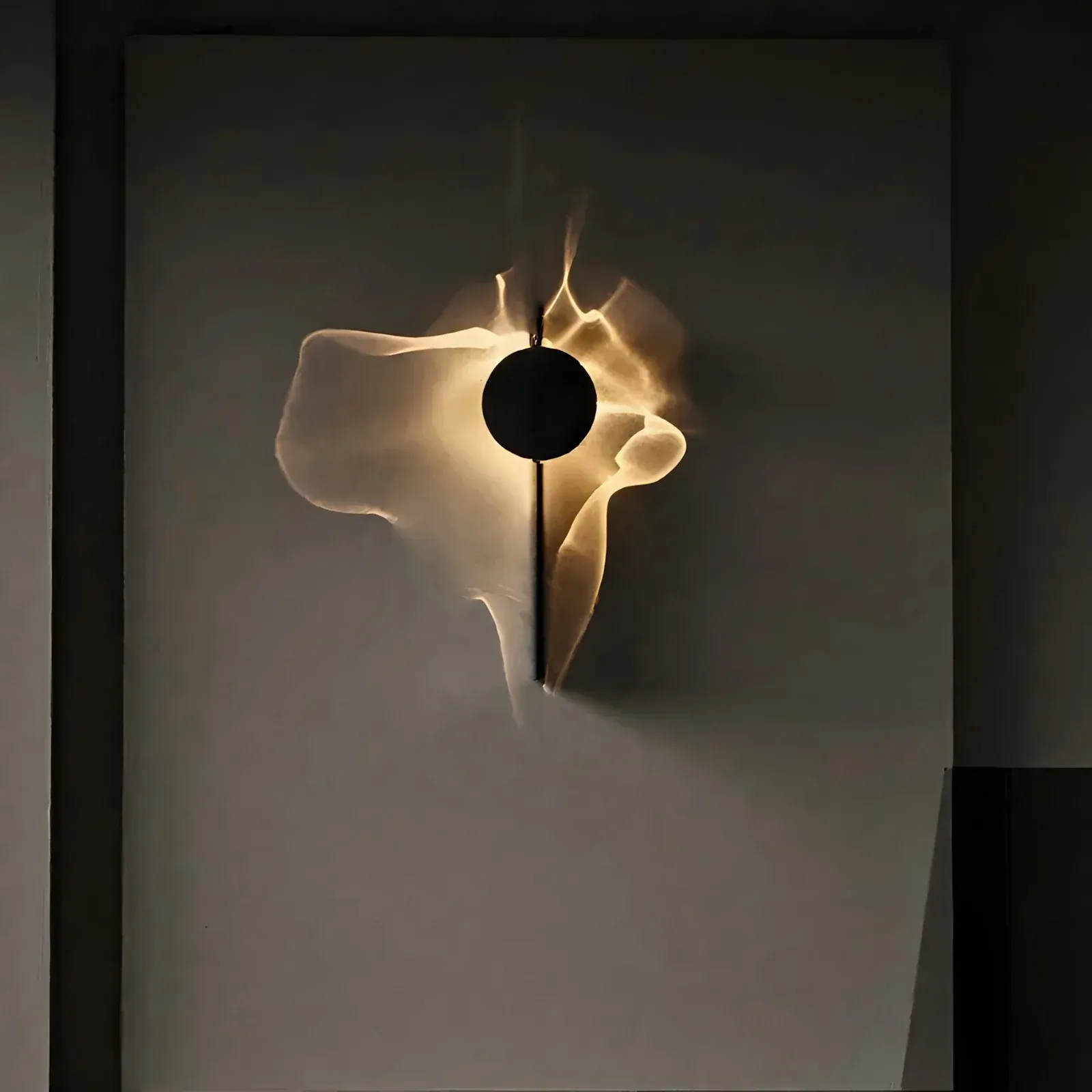 Velwave Wall Sconce – Adjustable Ripple Light, Modern Minimalist, Warm White LED