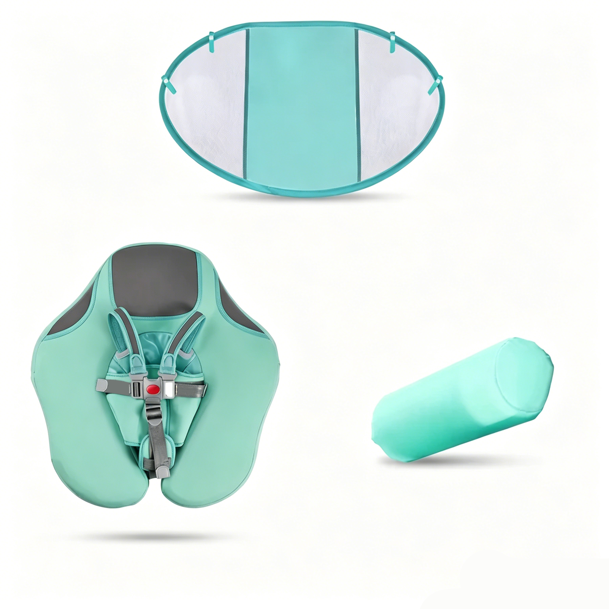 Four-Point Baby Float – Zero Tipping Risk, Two Swim Modes, UPF 50+ Canopy for Ages 3–24 Months
