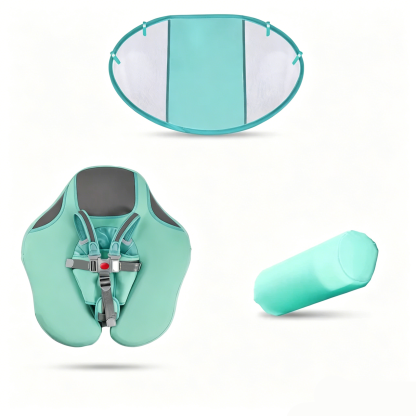 Four-Point Baby Float – Zero Tipping Risk, Two Swim Modes, UPF 50+ Canopy for Ages 3–24 Months