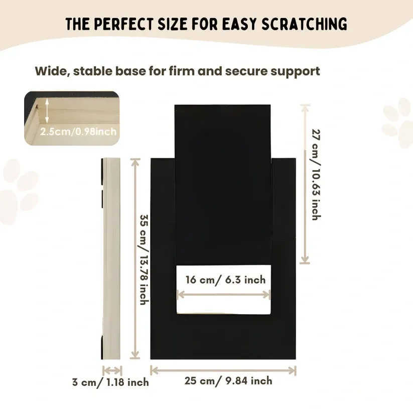 Wooden Dog Scratching Board with Extendable Sandpaper Nail File