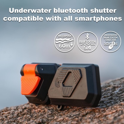 Underwater Bluetooth Shutter – Waterproof to 200ft, 100,000+ Presses, CR2032 Powered, for Smartphone Housings