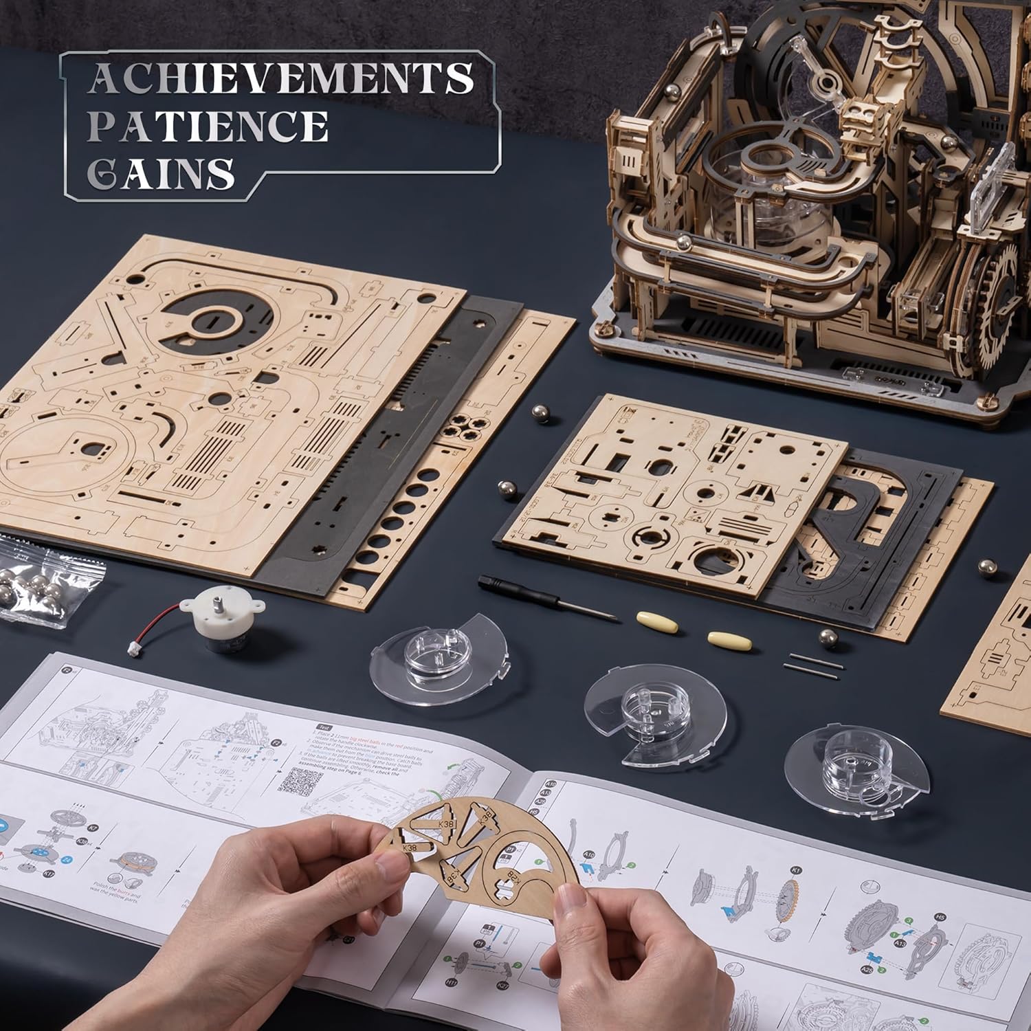 3D Wooden Marble Run Puzzle – Educational Assembly Toy