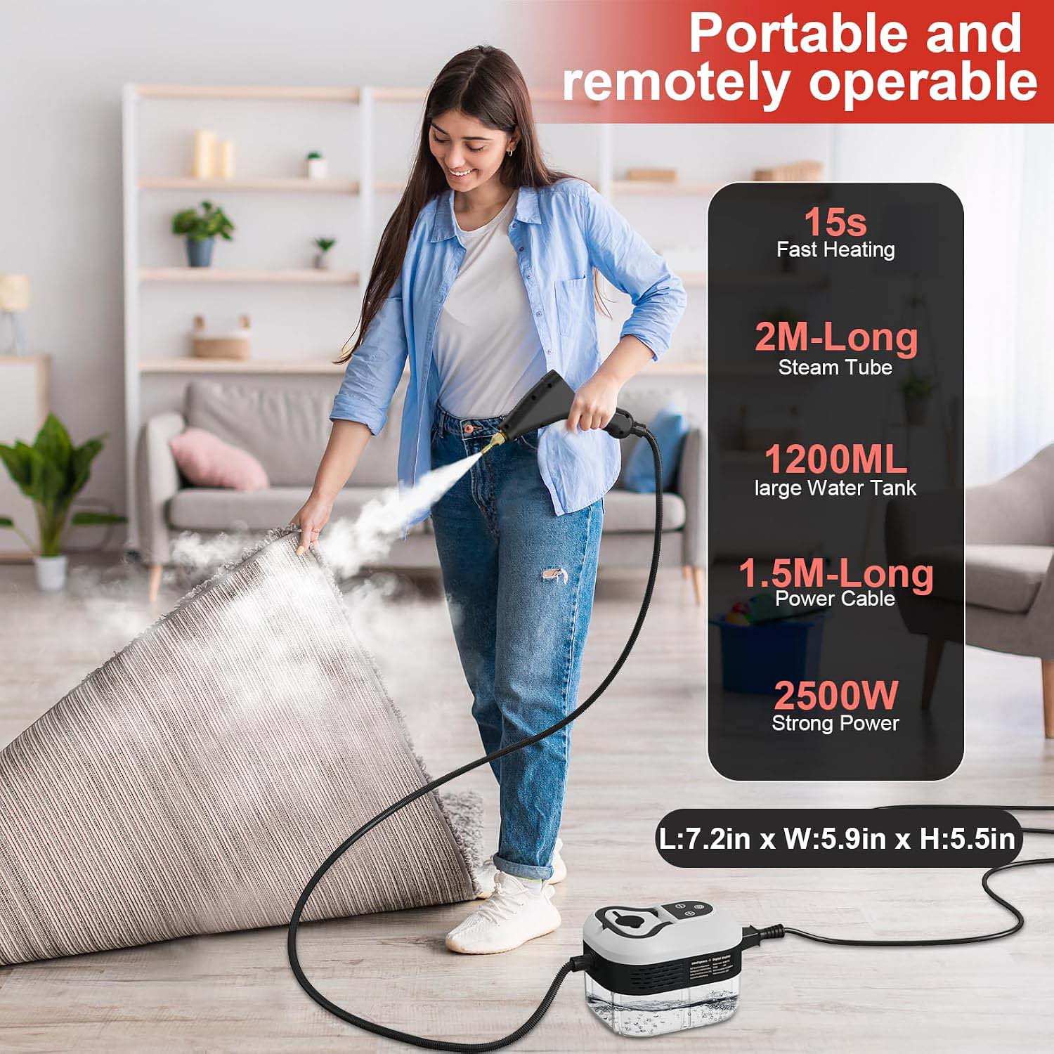 Handheld Steam Cleaner – High‑Temperature, Chemical‑Free, for Home, Kitchen, Bath & Auto