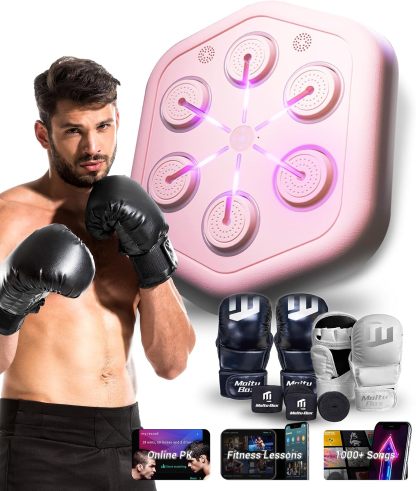 Smart Music Boxing Machine – Rhythm‑Synchronized Lights, App Control, Adjustable Height, for Home Workouts