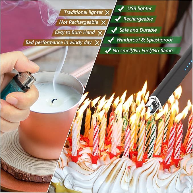 Electronic candle lighter with USB arc charging